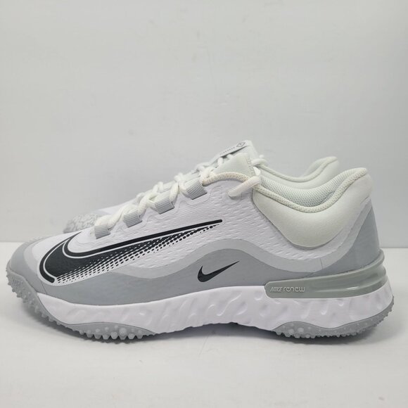 Nike Alpha Huarache Elite 4 Turf Men's White Gray Shoes FD2743-100 US Sz 11 NWB - Picture 4 of 10